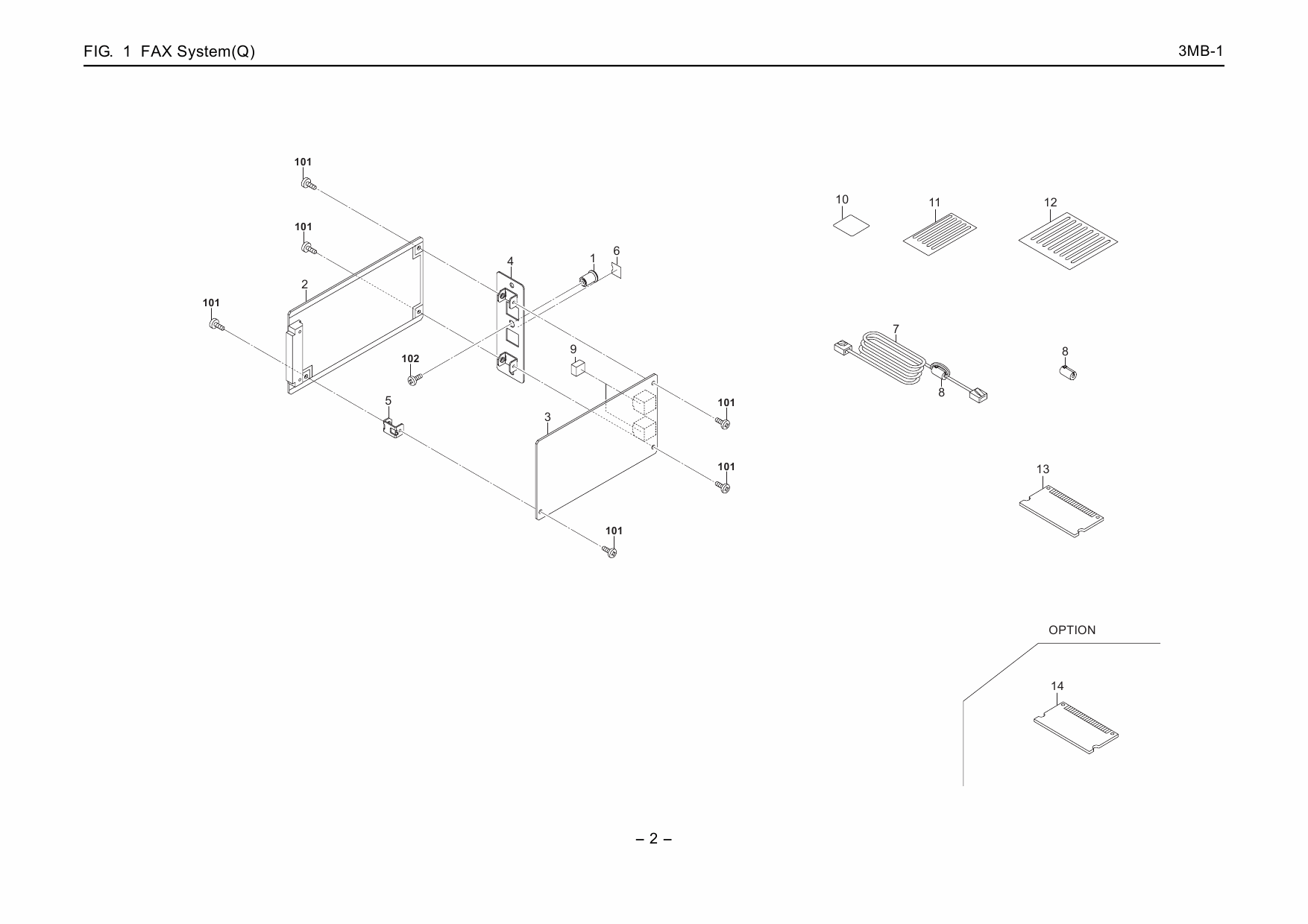 KYOCERA Options FAX-System-Q for TASKalfa 250ci 300ci 400c i500ci Parts Manual-4